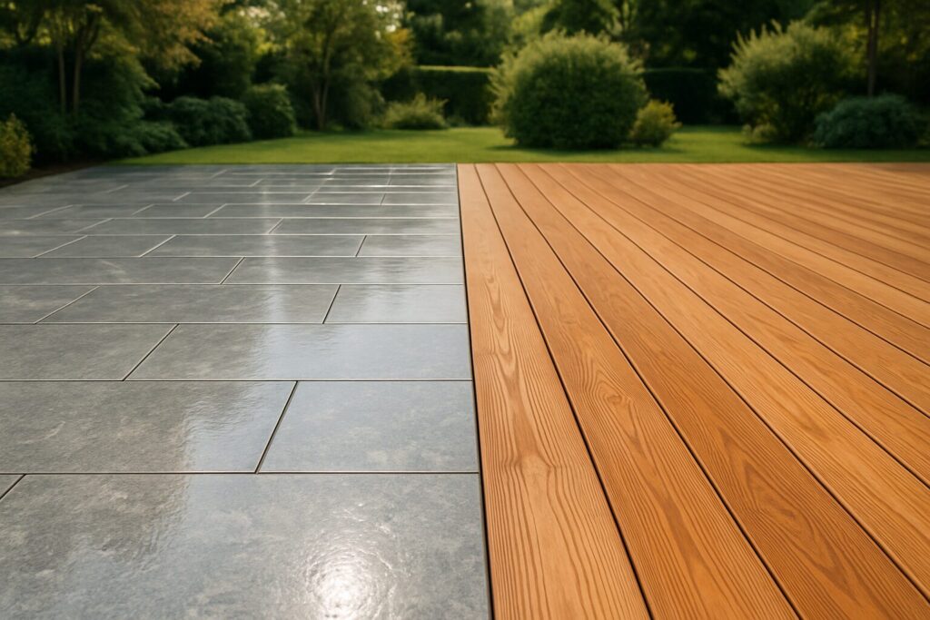 Terrassenreinigung und Versiegelung bei Stein, Holz und Beton Terrassenreinigung und Versiegelung
