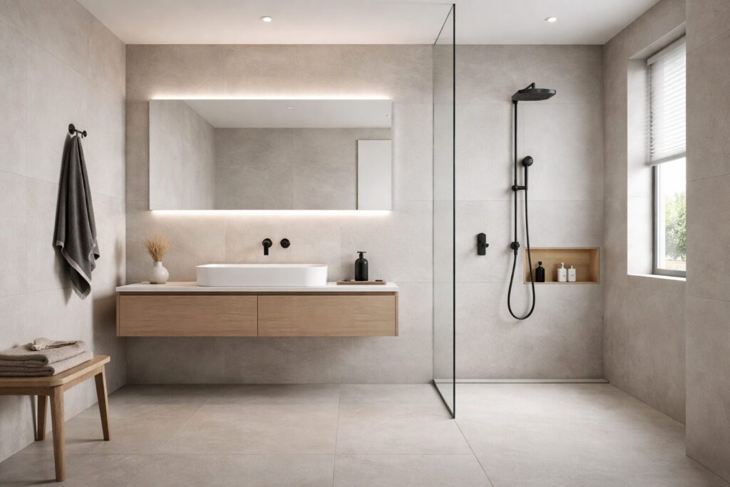 Badezimmer minimalistisch gestalten: Klare Linien, ruhige Farben, zeitlose Wirkung Badezimmer minimalistisch gestalten