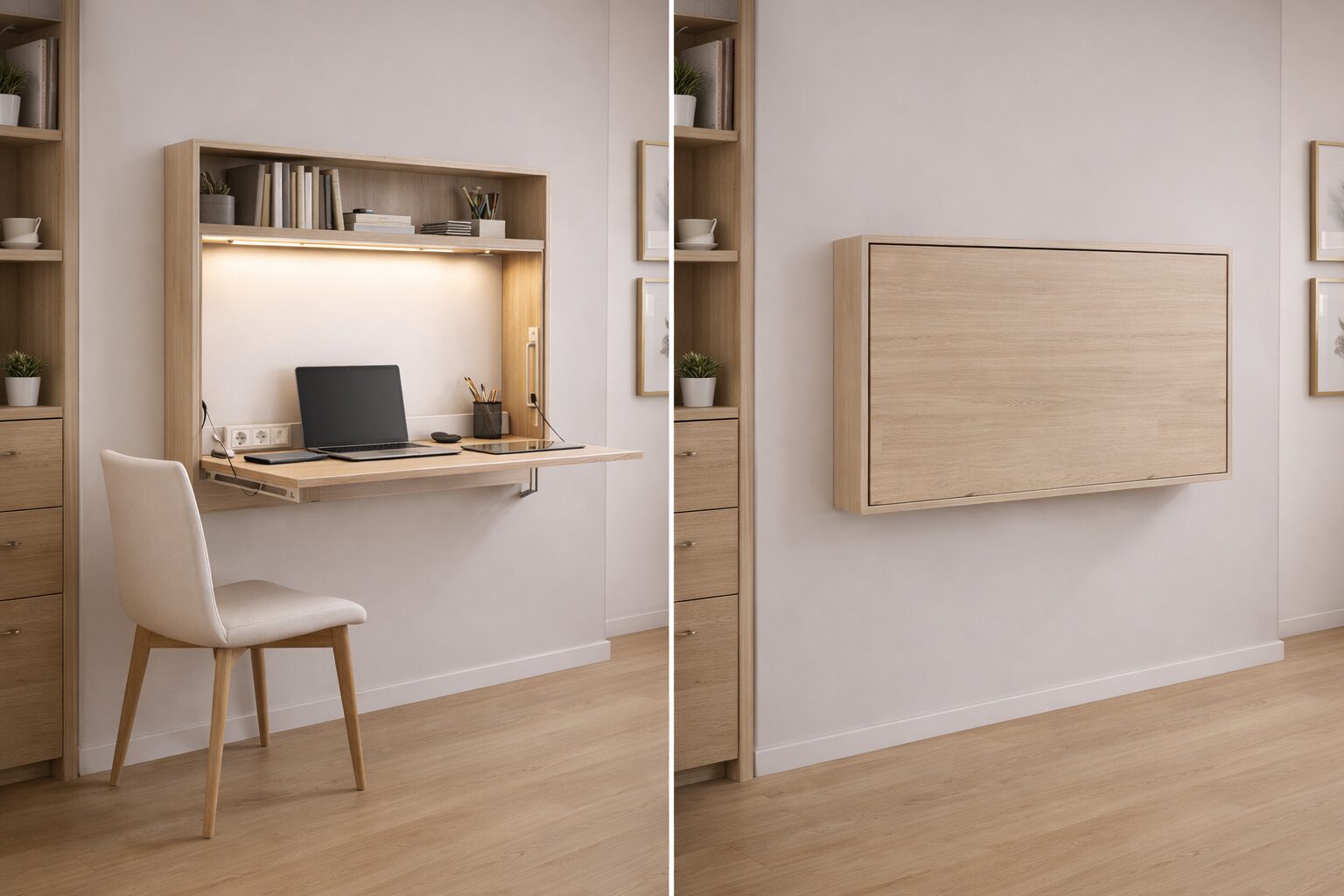 Klappbare Wandarbeitsplätze