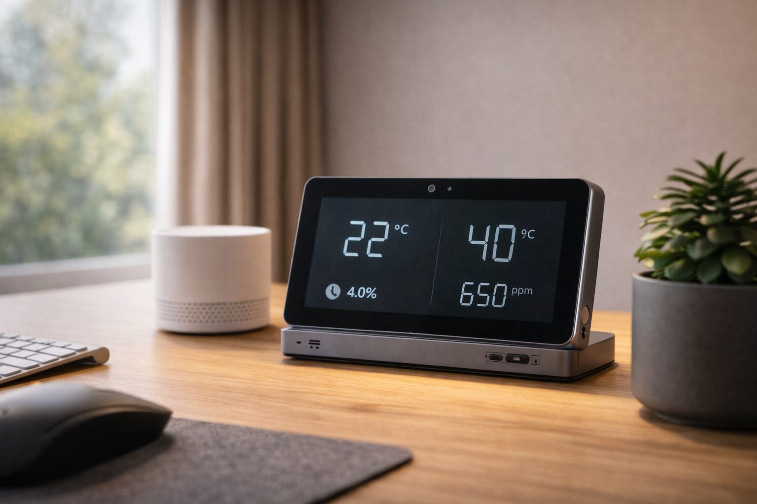 Smartes Raumklima-System mit Luftqualitätssensor
