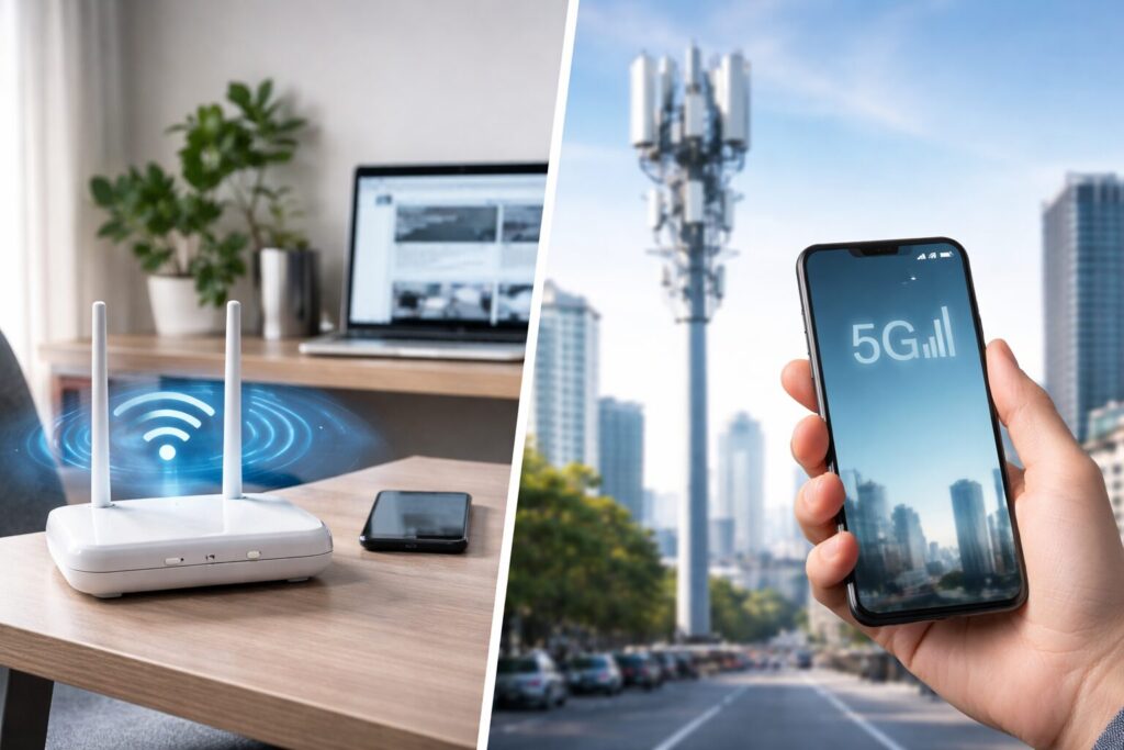 WLAN-Unterschied zu mobilen Daten