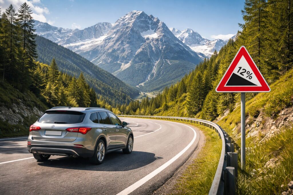 Wie durchfahren Sie sicher eine Gefällestrecke? Wie durchfahren Sie sicher eine Gefällestrecke