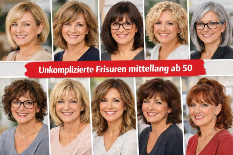 10 unkomplizierte mittellange Frisuren ab 50 Unkomplizierte Frisuren für Frauen ab 50