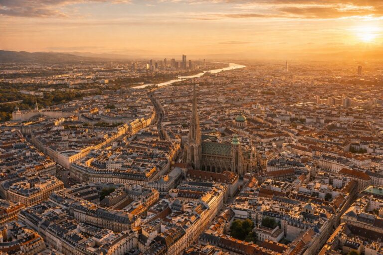 Die 10 schönsten Aussichtspunkte in Wien Wien im goldenen Licht der Dämmerung