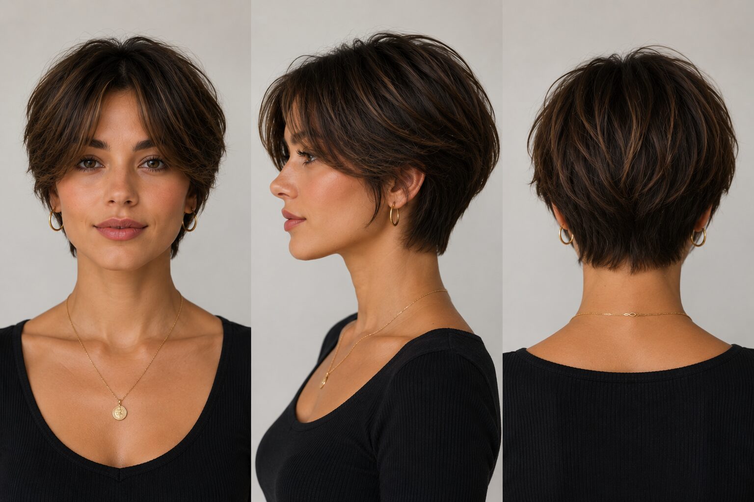 Curtain Bangs mit Pixie Bob