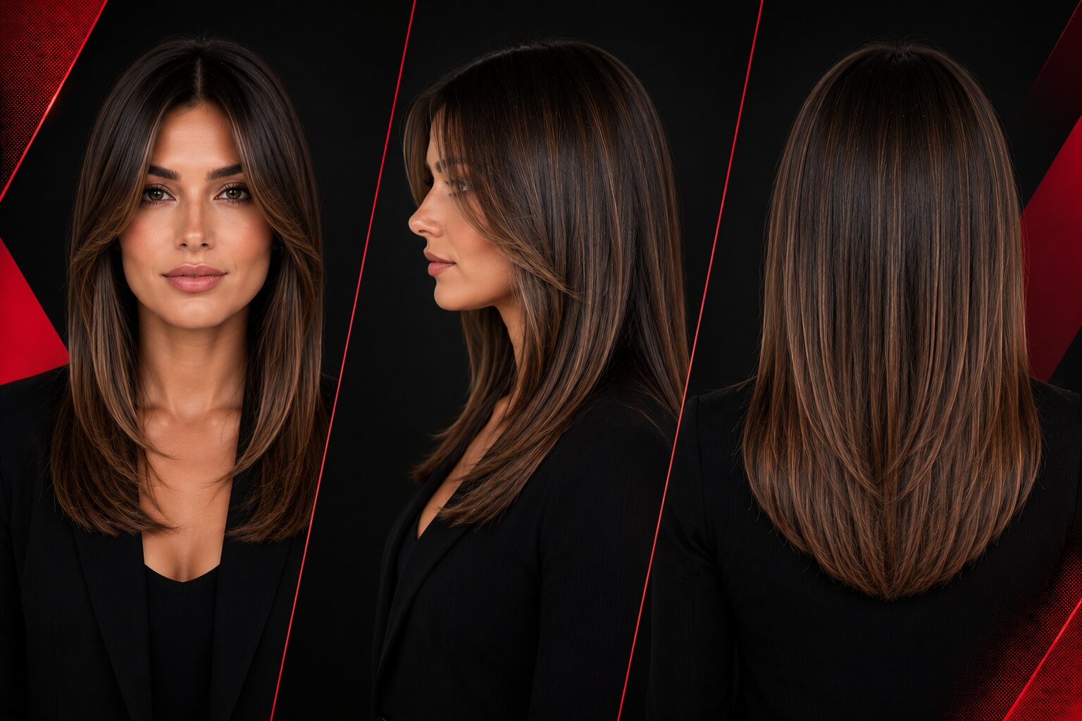 Face Framing bei glattem Haar
