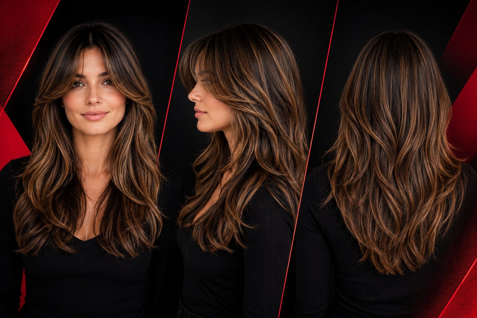 Face Framing mit Curtain Bangs
