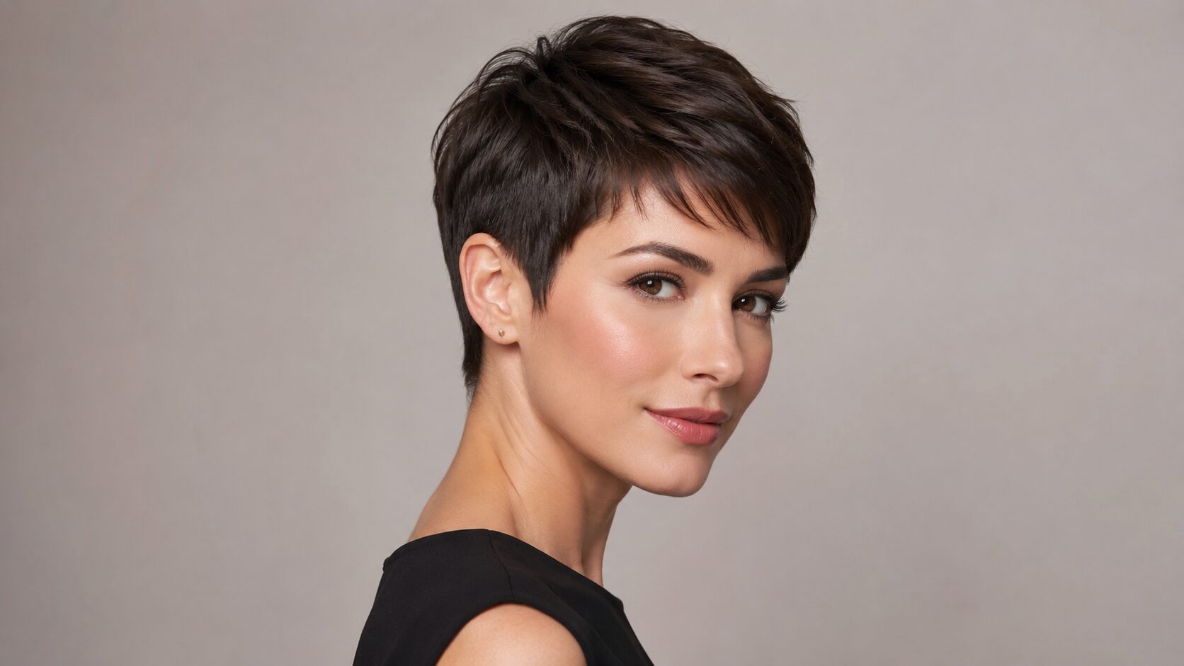 Klassischer Pixie Cut mit weicher Kontur