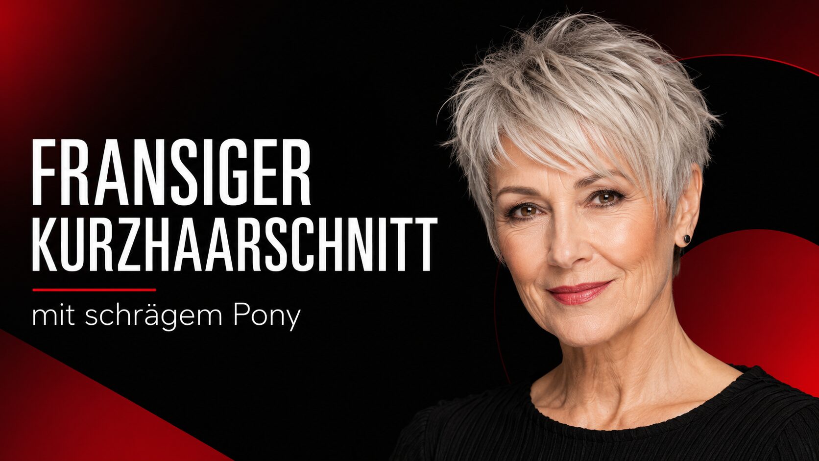 Fransiger Kurzhaarschnitt mit schrägem Pony