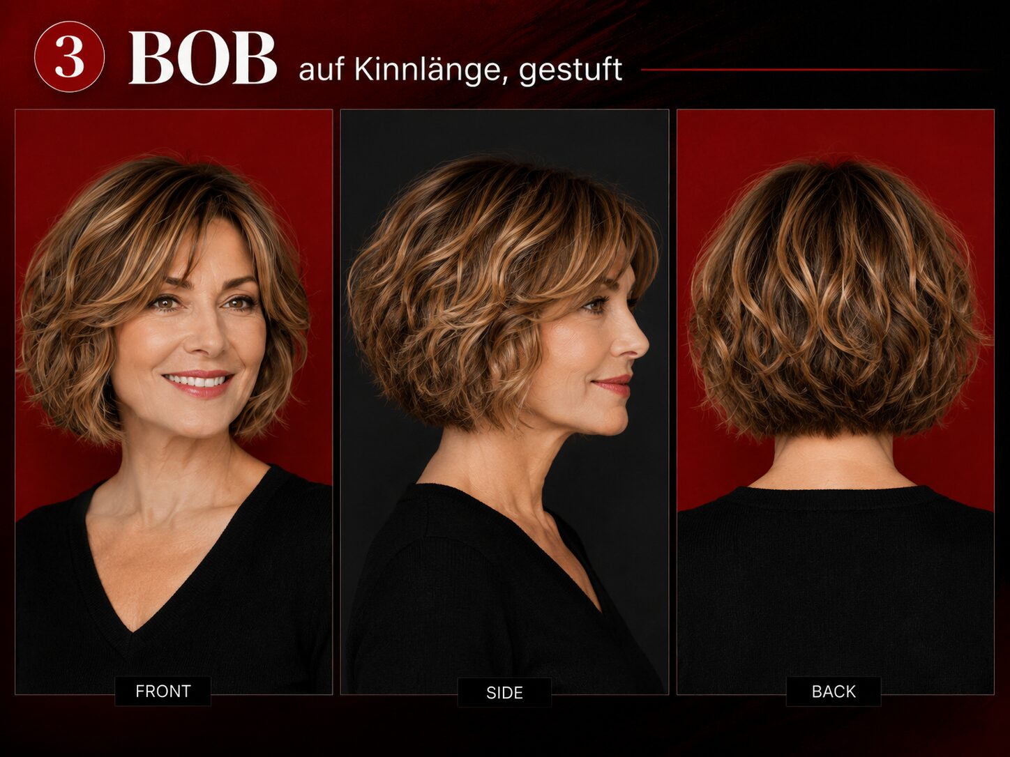 Gestufter Bob bis zum Kinn